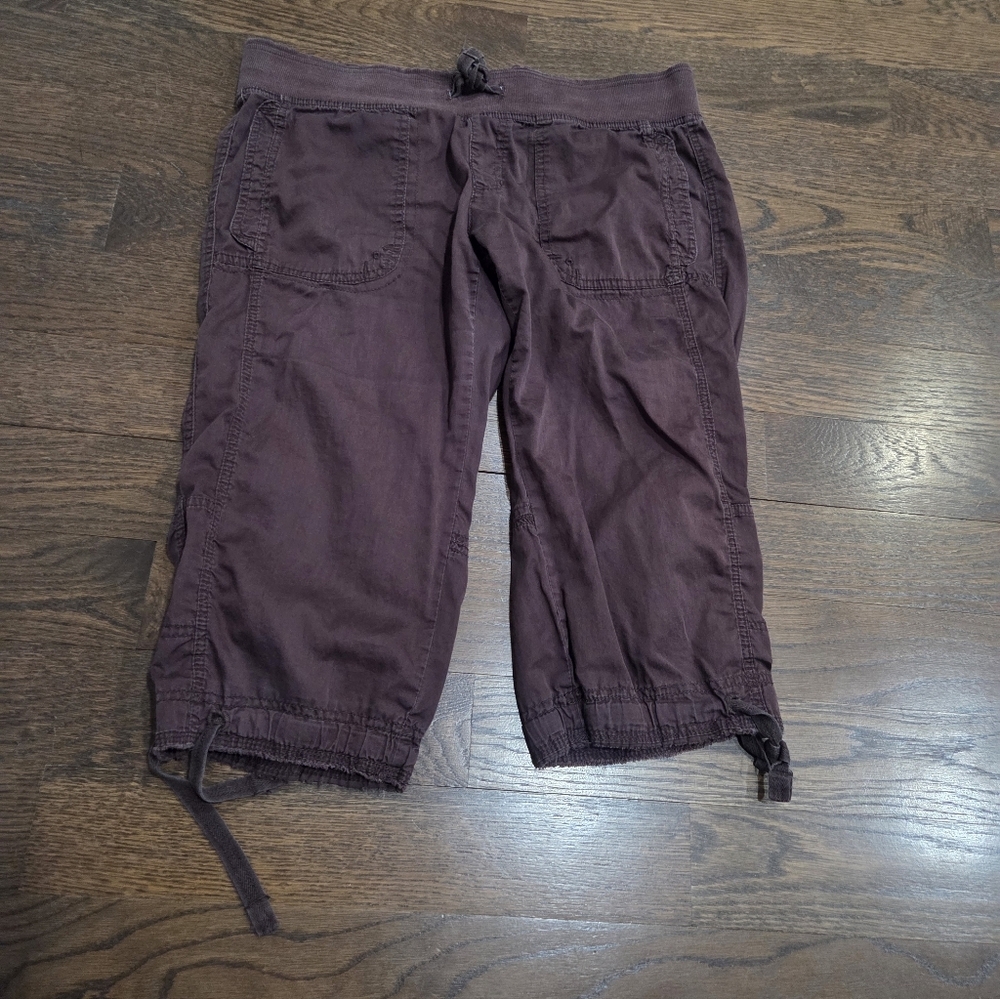 Bitten By Sarah Jessica Parker Casual Brown Cropped Capri  Pantssz.10 Cotton